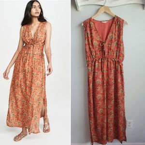 SOLD 🌿Roller Rabbit Margetta orange floral maxi dress L
